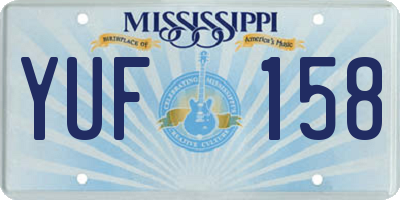 MS license plate YUF158