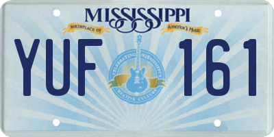 MS license plate YUF161