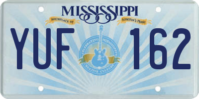 MS license plate YUF162