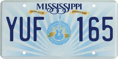 MS license plate YUF165