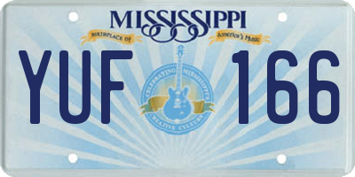 MS license plate YUF166