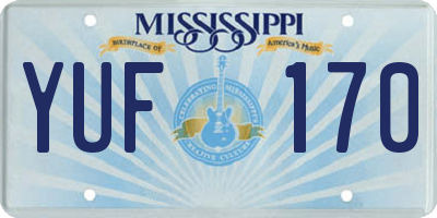 MS license plate YUF170