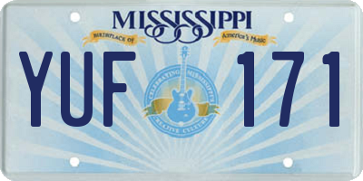 MS license plate YUF171