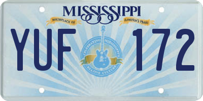 MS license plate YUF172