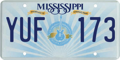 MS license plate YUF173