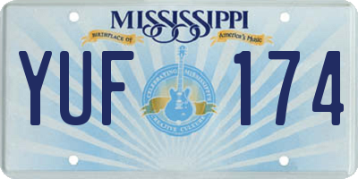 MS license plate YUF174