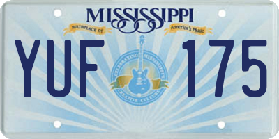 MS license plate YUF175