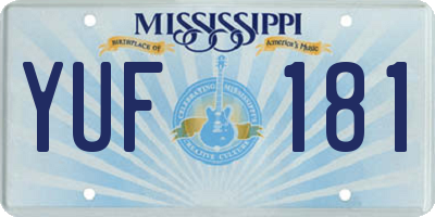 MS license plate YUF181