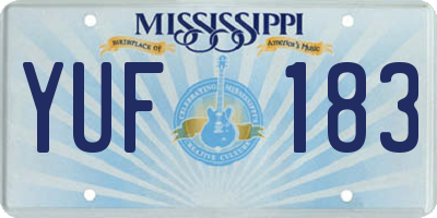 MS license plate YUF183