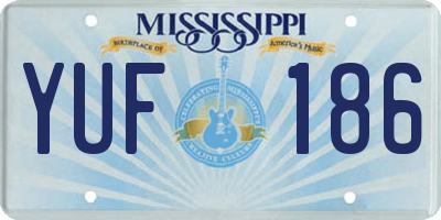 MS license plate YUF186
