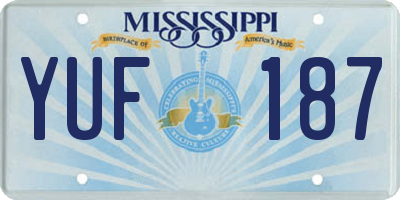 MS license plate YUF187