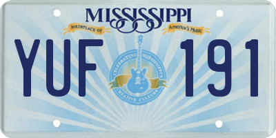 MS license plate YUF191