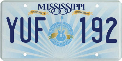 MS license plate YUF192