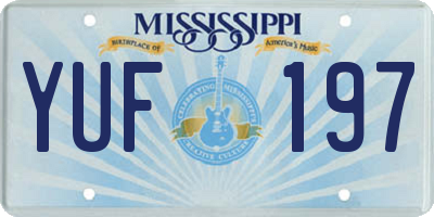 MS license plate YUF197
