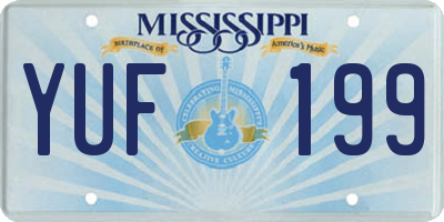 MS license plate YUF199