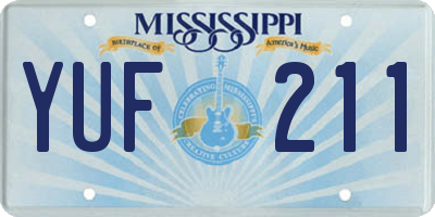 MS license plate YUF211