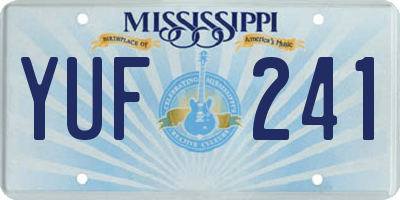 MS license plate YUF241