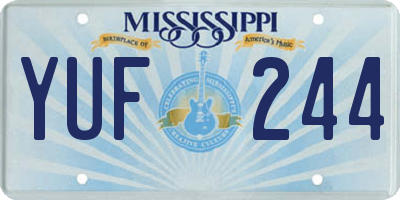 MS license plate YUF244