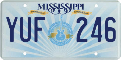 MS license plate YUF246