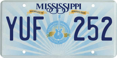 MS license plate YUF252