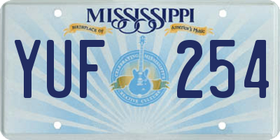 MS license plate YUF254