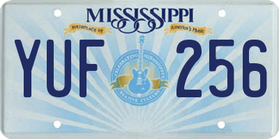 MS license plate YUF256