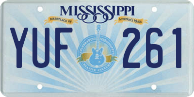 MS license plate YUF261