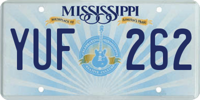 MS license plate YUF262