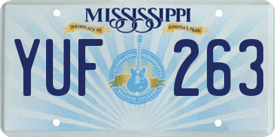 MS license plate YUF263