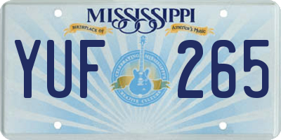 MS license plate YUF265