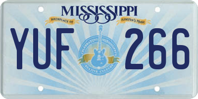 MS license plate YUF266
