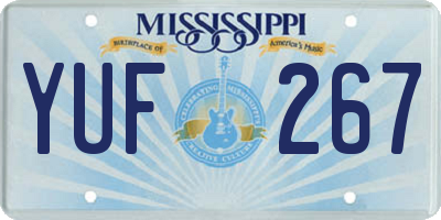 MS license plate YUF267