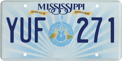 MS license plate YUF271