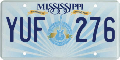 MS license plate YUF276