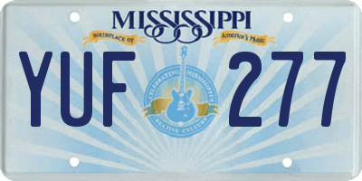 MS license plate YUF277