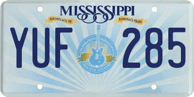 MS license plate YUF285