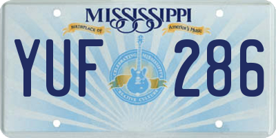 MS license plate YUF286