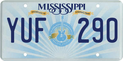 MS license plate YUF290