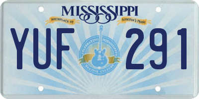 MS license plate YUF291