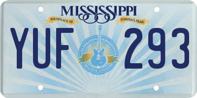 MS license plate YUF293