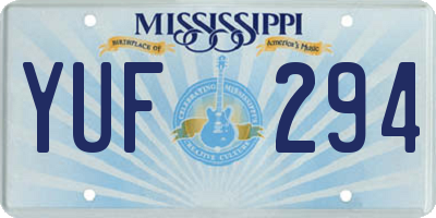 MS license plate YUF294