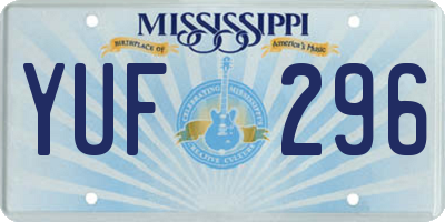 MS license plate YUF296