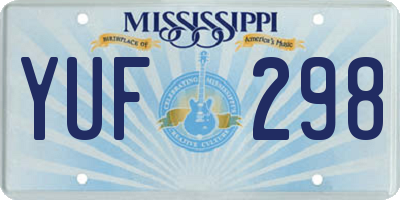 MS license plate YUF298