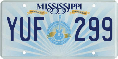 MS license plate YUF299