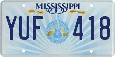 MS license plate YUF418