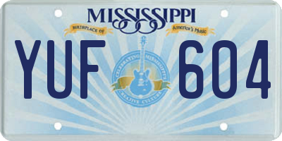 MS license plate YUF604