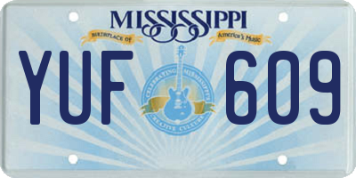 MS license plate YUF609