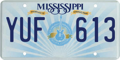 MS license plate YUF613