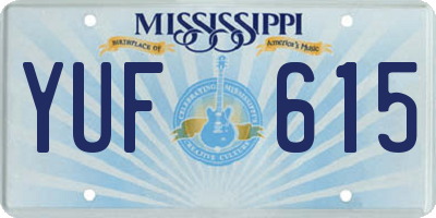 MS license plate YUF615