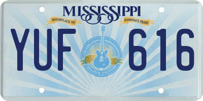 MS license plate YUF616